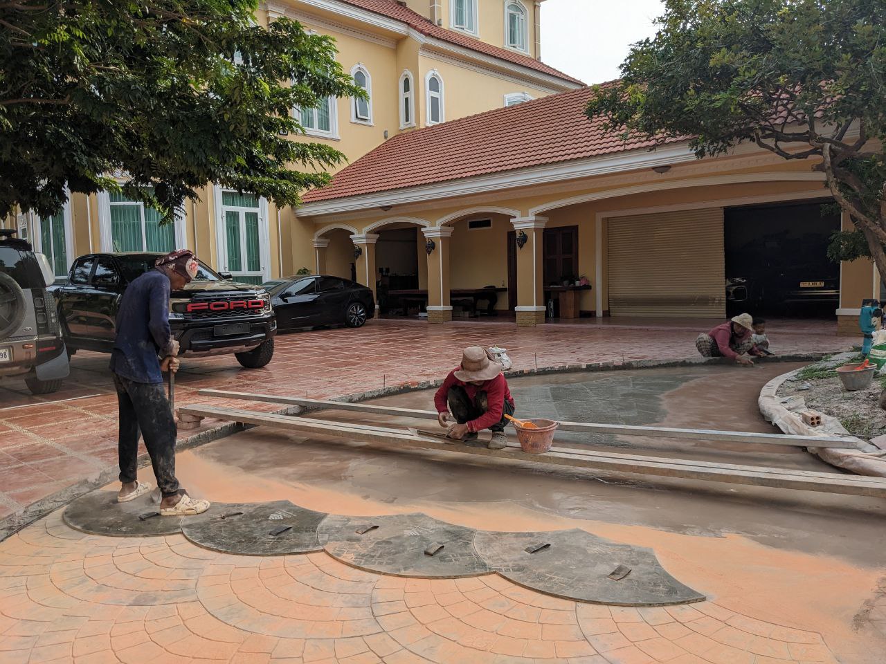 Illustration of decorative concrete flooring